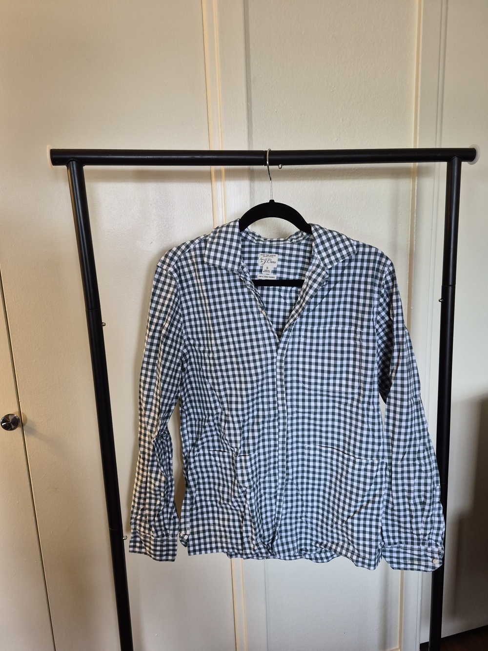J. Crew Green & White Gingham Button-Front Shirt